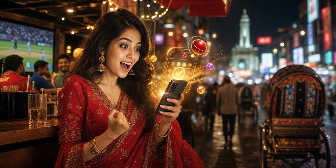 কুমিল্লায় বাংলাদেশি মডেল মোবাইলে লটারি উপভোগ করছেন