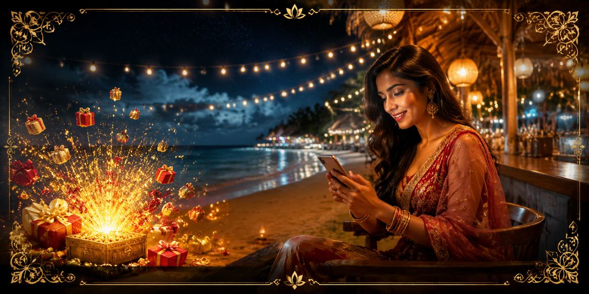 মোবাইলে app55 আর্থিক লেনদেন করছেন একজন ব্যবহারকারী সমুদ্র সৈকতে